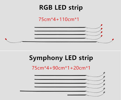 Lumière d'ambiance Universel Couleur fixe et mode Symphonie 64 RGB 18 en 1