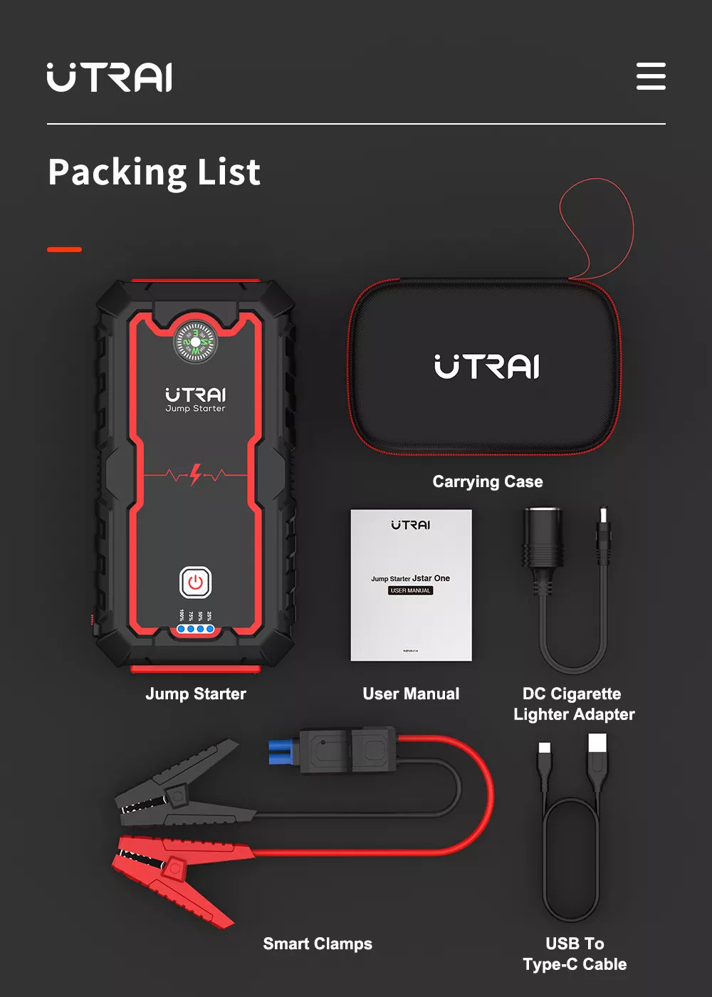 UTRAI 2000AMP Booster / Démarreur Batterie Vehicule