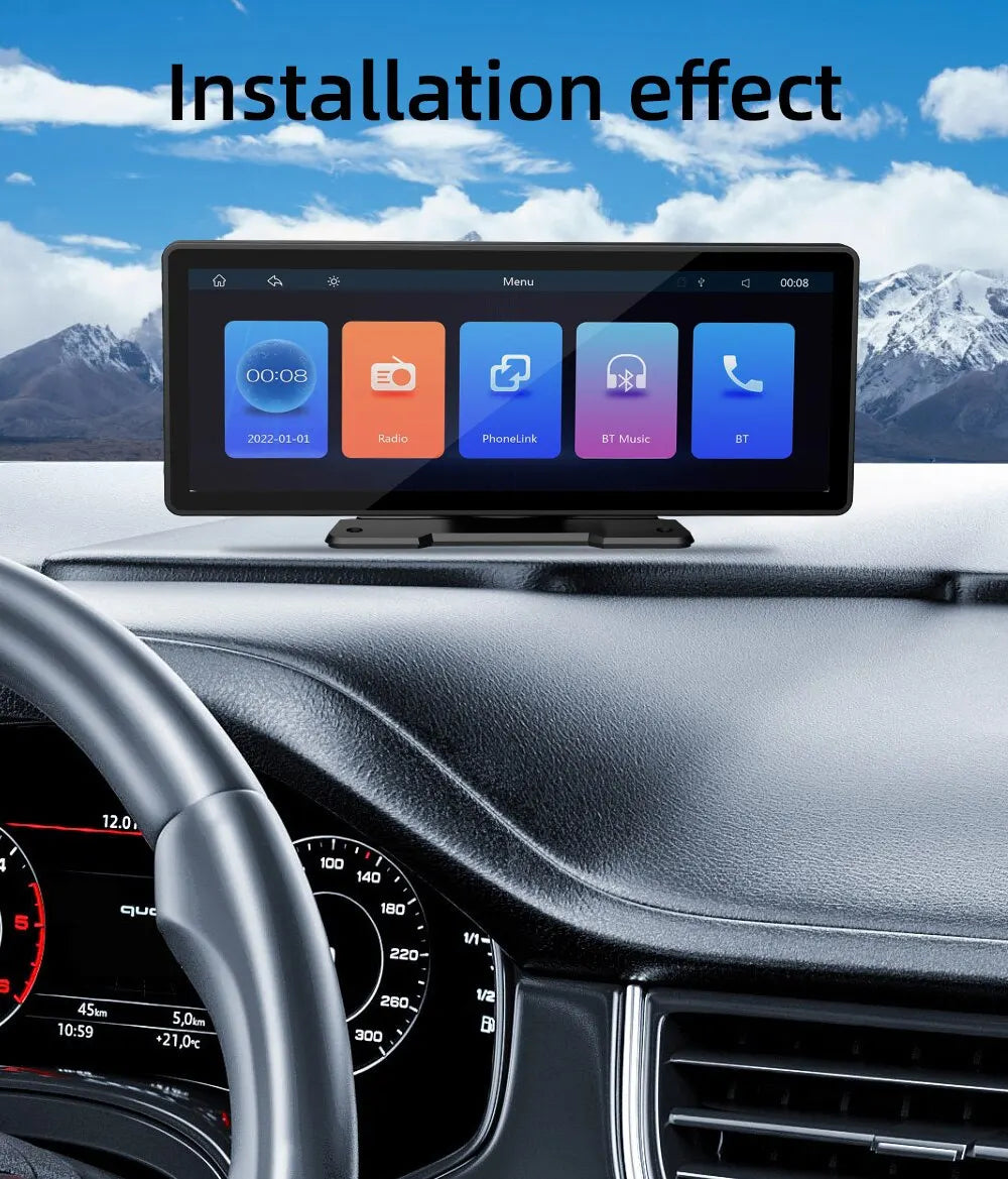 Universel10.26” Wireless CarPlay Pour Apple et Android Tout les Véhiculés