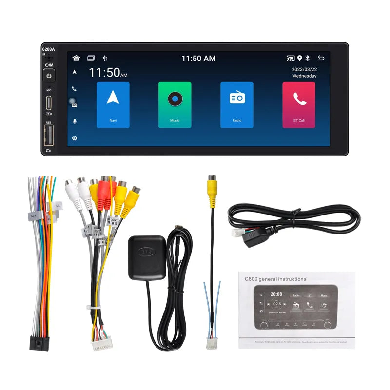 Poste 1 Din Universel  6.9 Pouce CarPlay Bluetooth Tout Vehicule