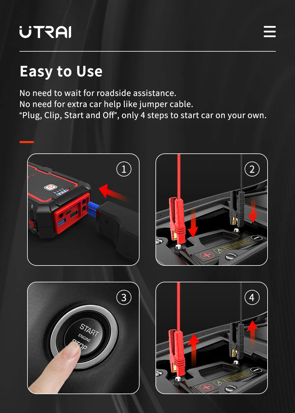 UTRAI 2000AMP Booster / Démarreur Batterie Vehicule